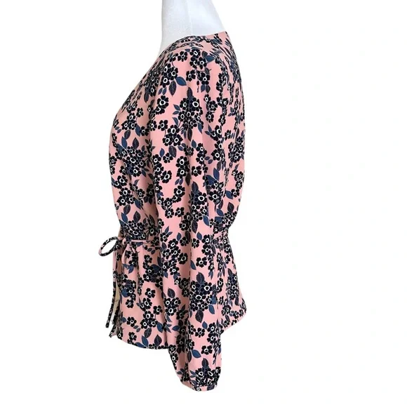 J. Crew Women’s V-Neck Long Sleeve Peplum Blouse Pink Size 6 - Picture 6 of 15